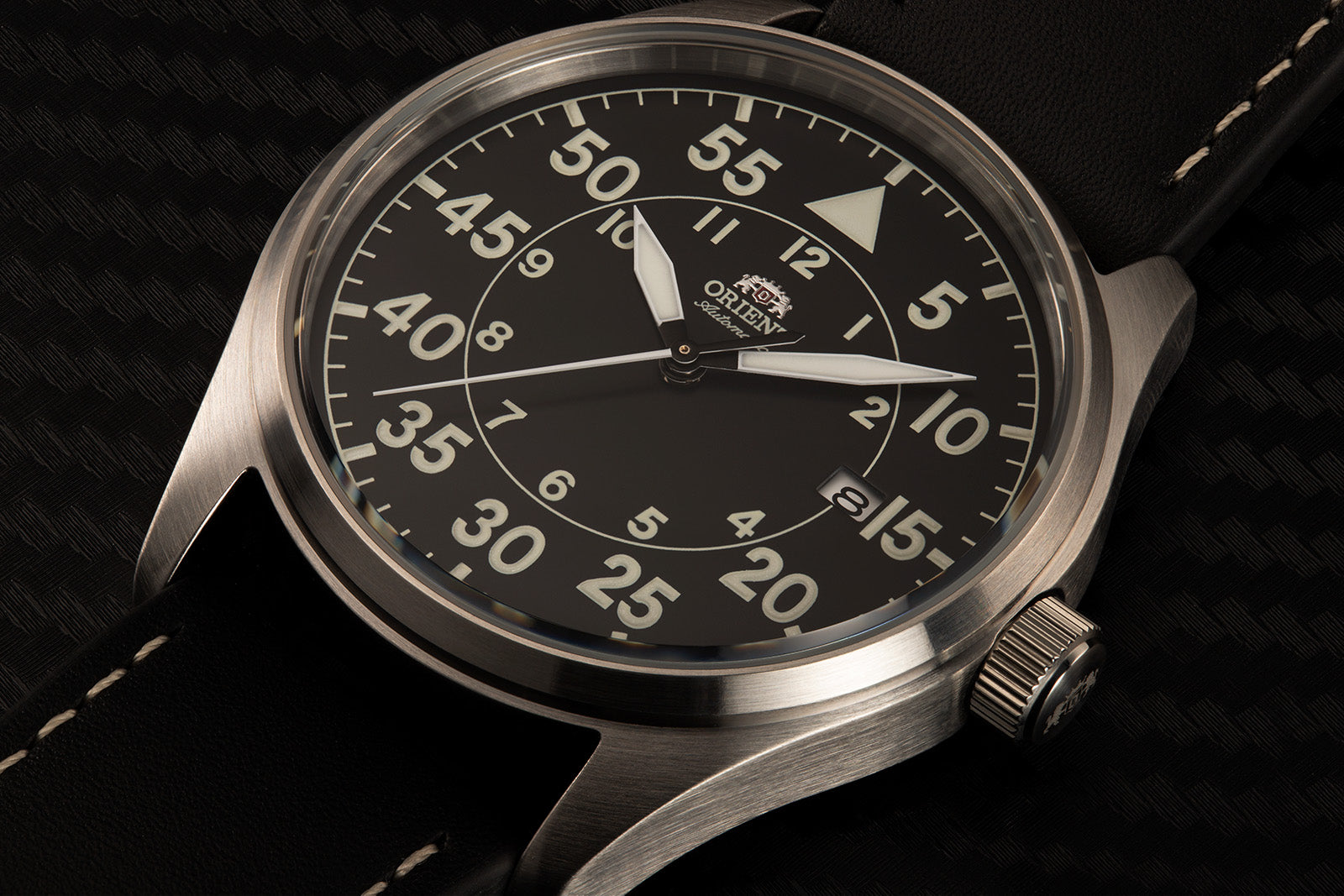 Orient Flight RA-AC0H03B10A sport pilot watch silver black