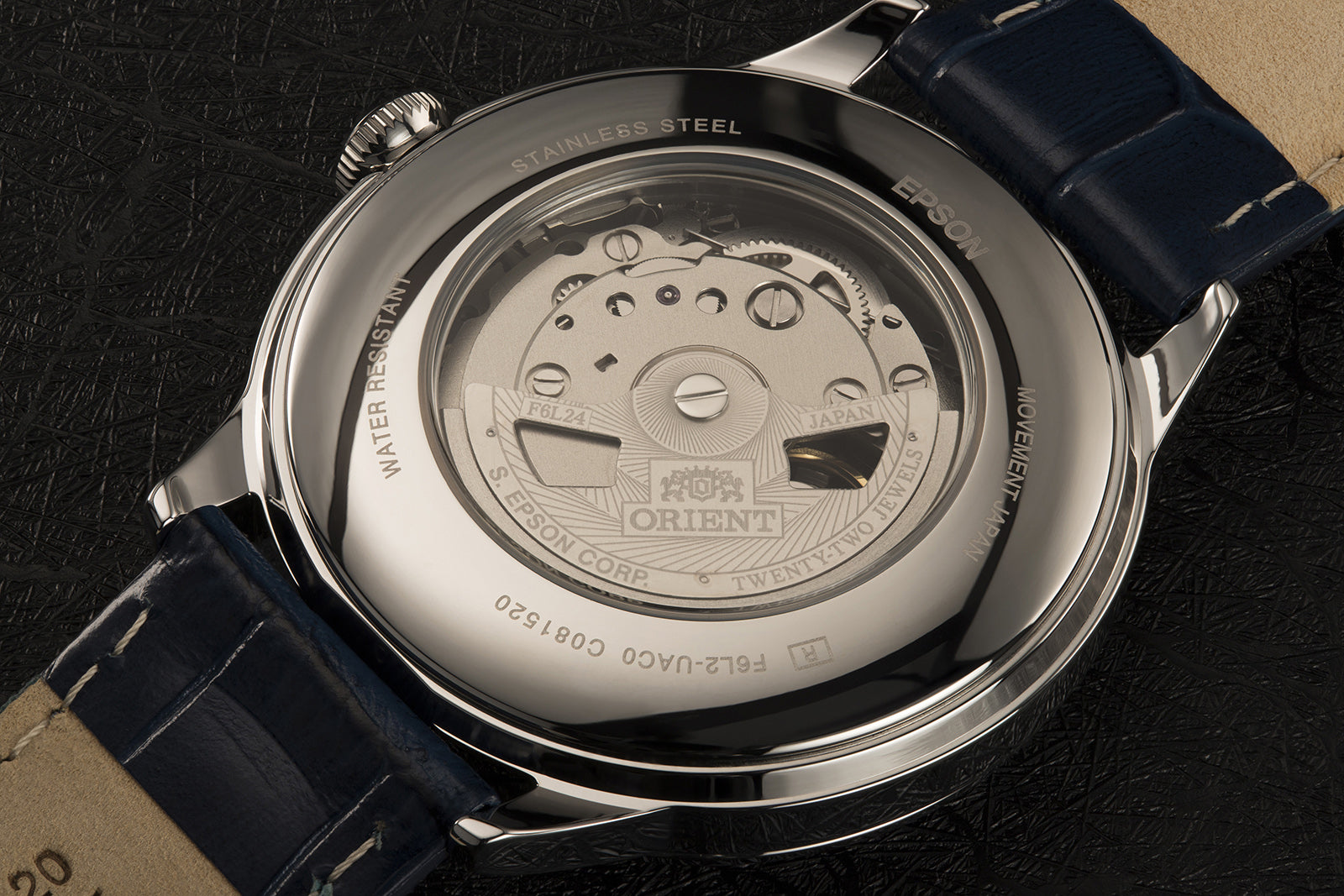 Orient Sun and Moon Open Heart RA-AS0103A10B classic watch sapphire silver mother of pearl blue